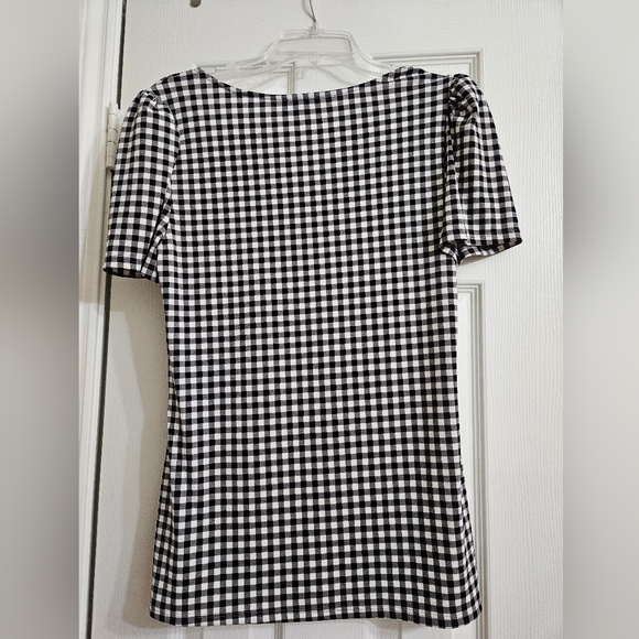 Express Women's Gingham Shirt with Sweetheart Neckline - Picture 4 of 4
